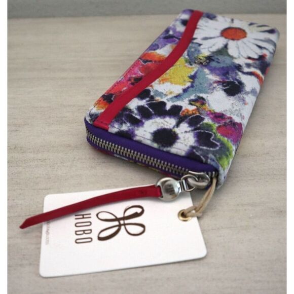 HOBO CB-32477 Women's Pink Poppy Floral Print Max Large Zip Around Wallet - Picture 10 of 12